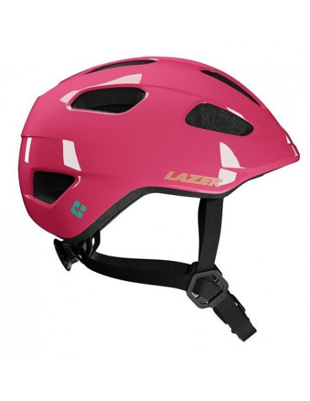 Hjälm Lazer Pnut 2.0 KinetiCore Fuchsia +Grönt spänne (Turnfit) 46-52cm
