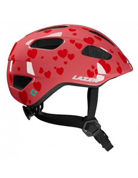 Hjälm Lazer Nutz 2.0 KinetiCore Little Hearts +Grönt spänne (Turnfit) 50-56cm