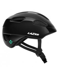 Hjälm Lazer Nutz 2.0 KinetiCore Black +Grönt spänne (Turnfit) 50-56cm