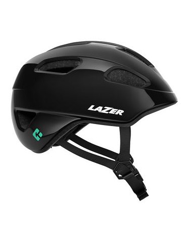 Hjälm Lazer Nutz 2.0 KinetiCore Black +Grönt spänne (Turnfit) 50-56cm