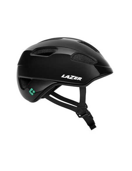 Hjälm Lazer Nutz 2.0 KinetiCore Black +Grönt spänne (Turnfit) 50-56cm