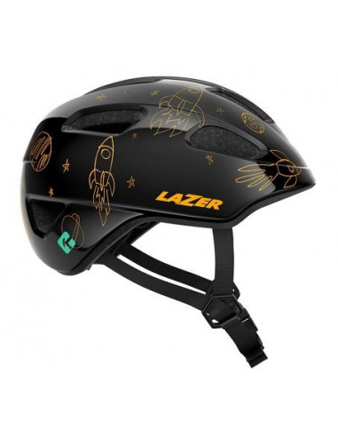 Hjälm Lazer Pnut 2.0 KinetiCore Flying Rocket +Grönt spänne (Turnfit) 46-52cm